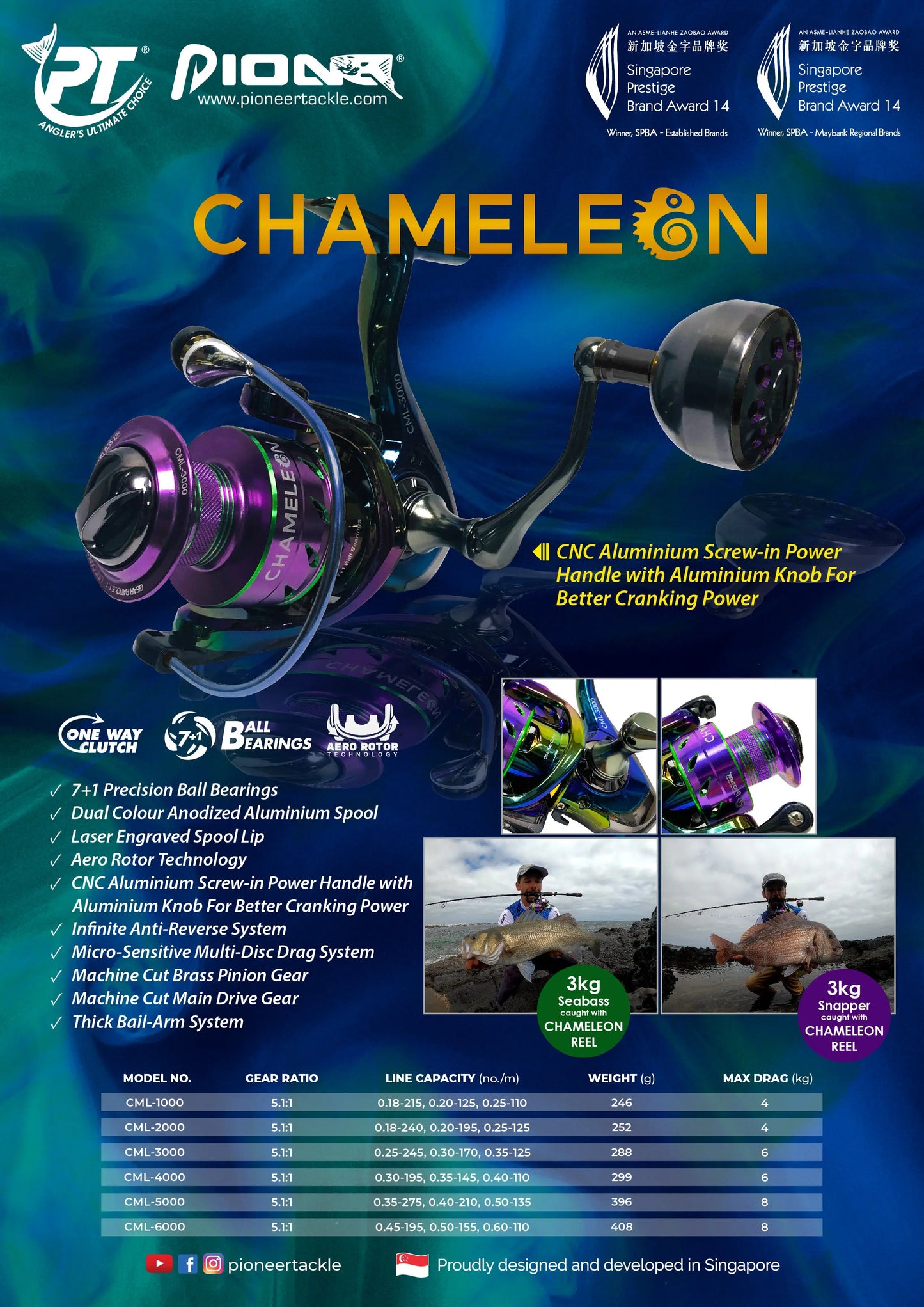 Pioneer chameleon Spinning Reel