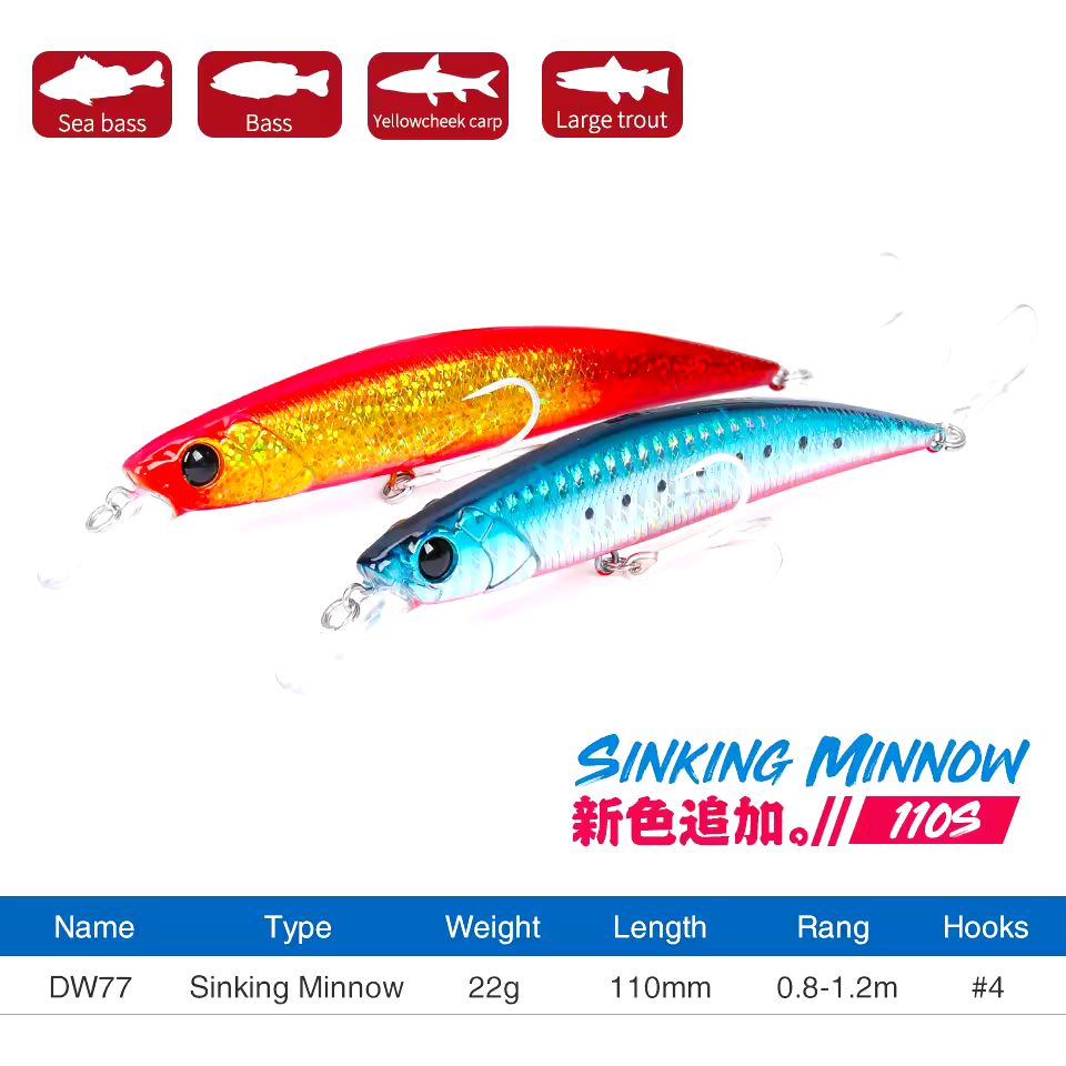 TSURINOYA SINKING MINNOW 110S 22G
