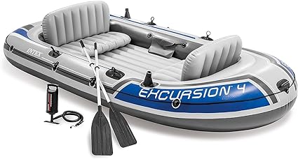 Intex Excursion Inflatable Boat Set with Aluminium Oars and Pump (4 Person or 5 Person Model)